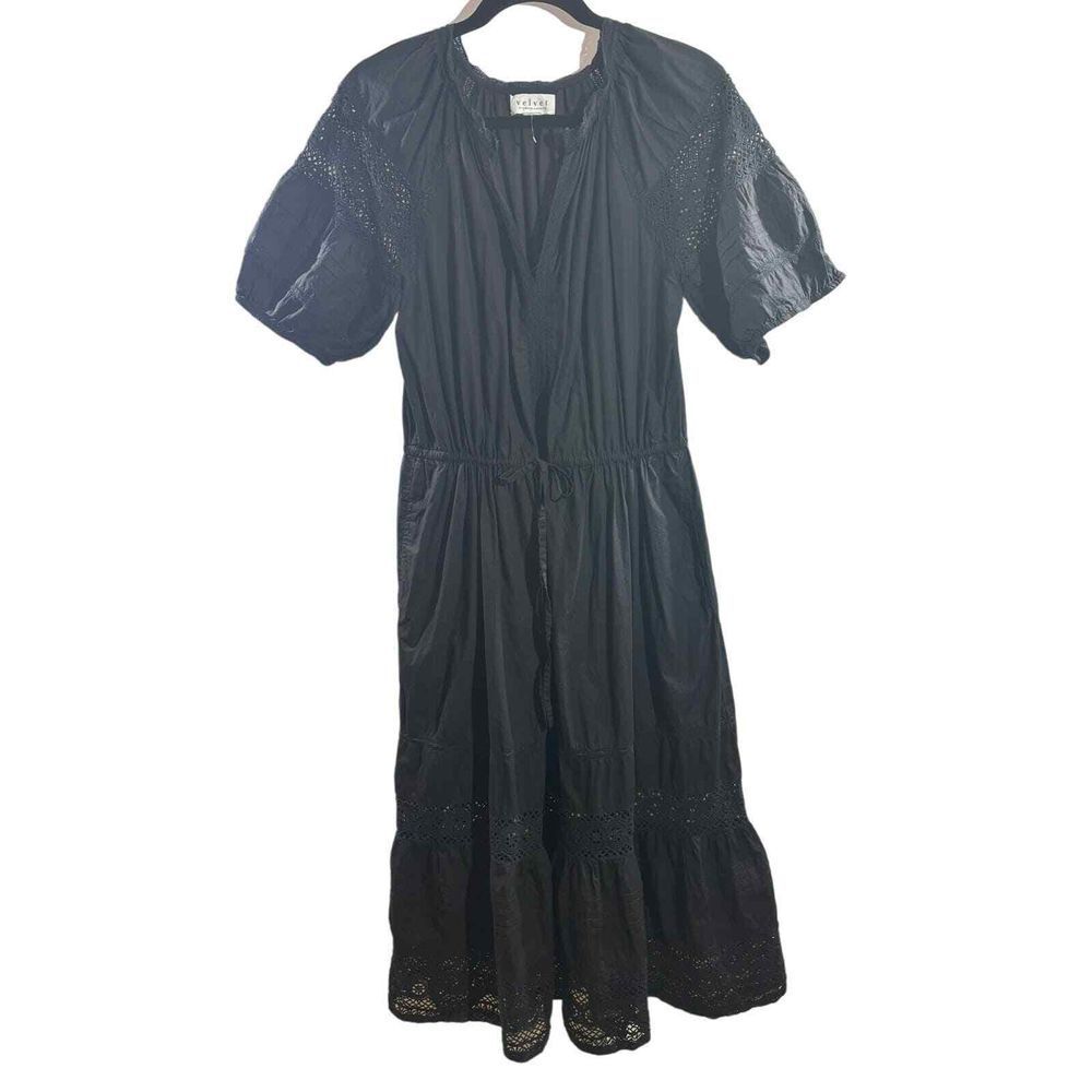 Velvet/Graham & Spencer NWOT Women's Black Floral Lace Midi Dress Size XS‎ $240